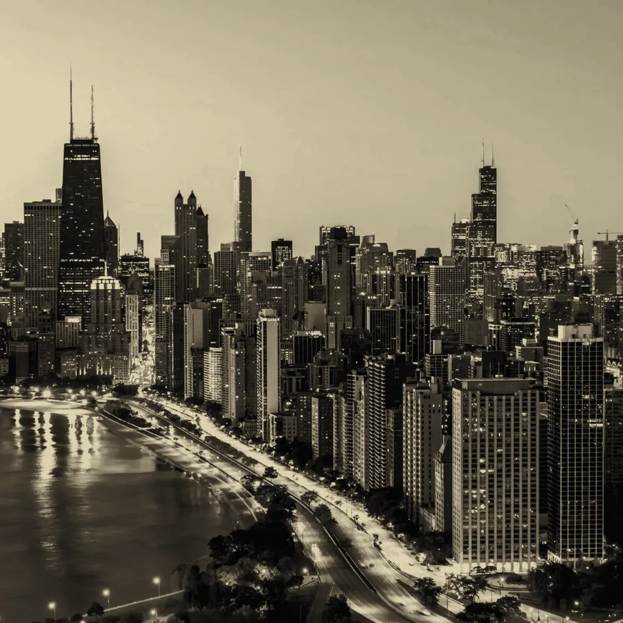 DuSable Lake Shore Drive along the Chicago lakefront