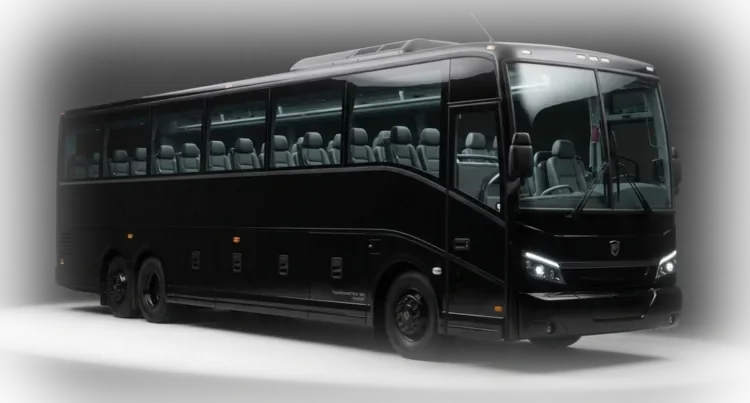 Full-size coach bus for large group and convention transportation in Chicago